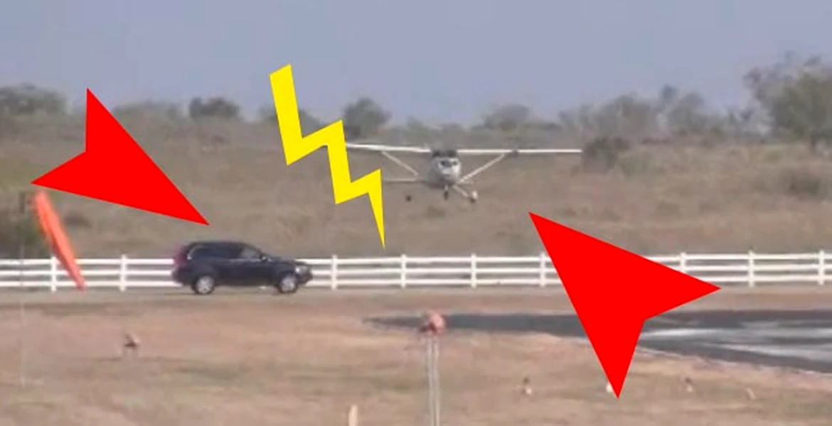 VIDEO: un accident la care nu se aşteptau nici şoferul, nici… aviatorul!