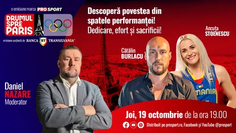 Cătălin Burlacu și Ancuța Stoenescu sunt invitații emisiunii „Drumul spre Paris”, de joi, 19 octombrie, de la ora 19:00