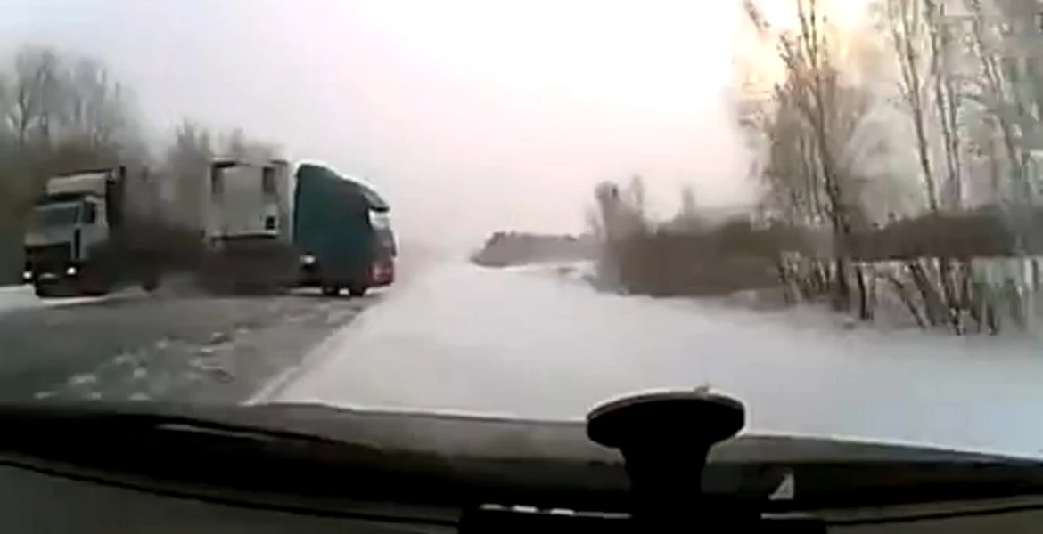 Când din faţă îţi sare un camion… VIDEO