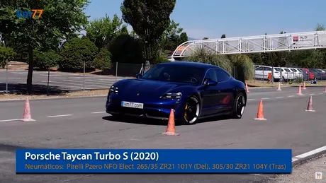 Porsche Taycan trece testul elanului, dar cedează în fața lui Tesla Model 3