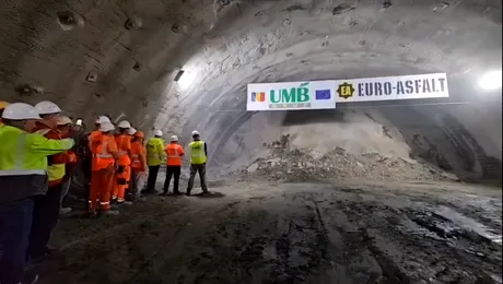 Cel mai lung tunel de autostradă construit până acum în România a fost străpuns. Stadiul fizic al lucrărilor pe A1 Margina – Holdea a depășit 75%