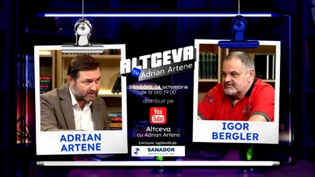 Cel mai vândut scriitor român din ultimele decenii, Igor Bergler, invitat la podcastul Altceva cu Adrian Artene
