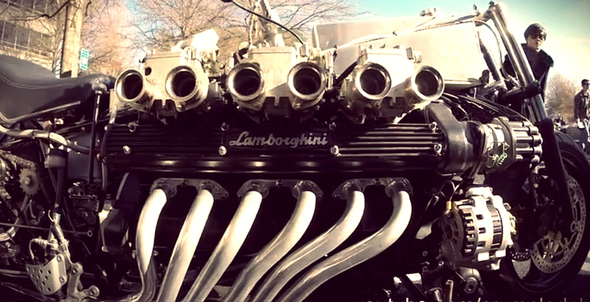 VIDEO: Cum sună un motor V12 de Lamborghini cu două roţi ataşate
