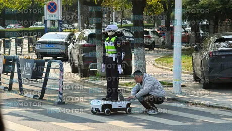 Video / Roboții polițiști au început să apară în intersecții. China testează viitorul traficului rutier