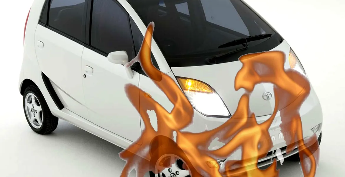 Tata Nano incendiu de la electronică