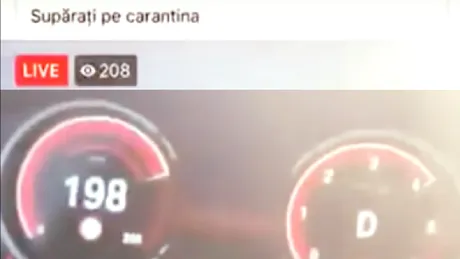 Supărați pe carantintă! Un șofer a făcut live în timp ce conduce cu 198 de km/h, Poliția l-a dat exemplu pe Facebook