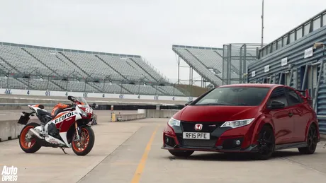Honda Civic Type-R, aruncată în luptă împotriva celei mai rapide motociclete Honda [VIDEO]