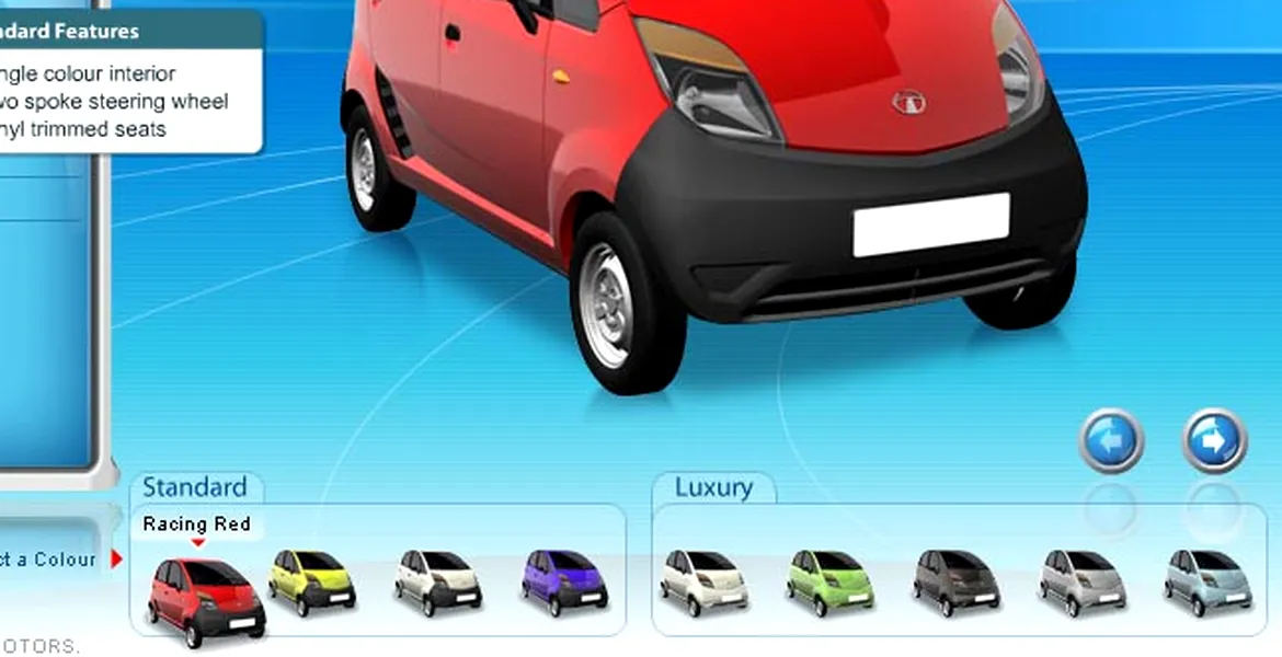 Tata Nano – configurator online