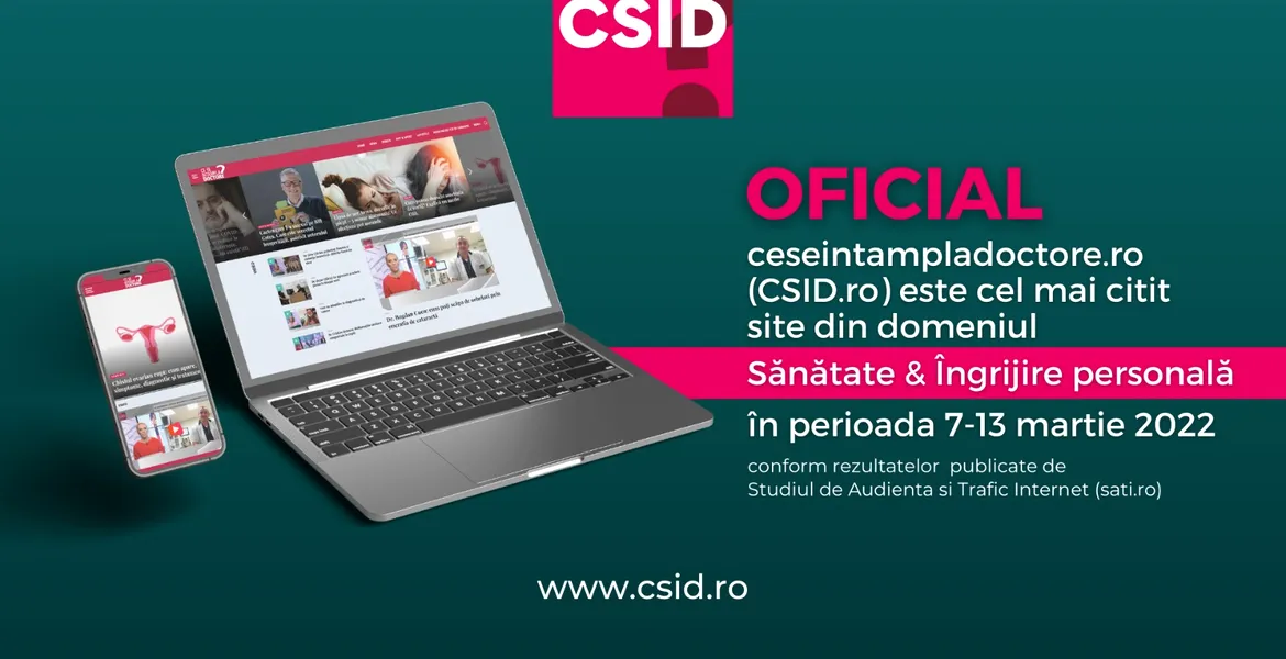 OFICIAL. ceseintampladoctore.ro (CSID.ro) – cel mai citit site din domeniul Sănătate & Îngrijire personală în săptămâna 7 – 13 martie 2022