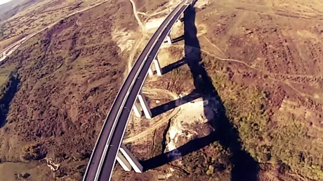 Cum arată Autostrada A1 Sibiu-Orăştie, văzută din aer. VIDEO