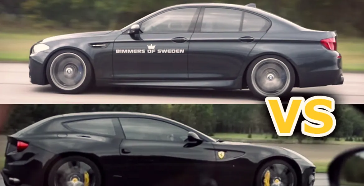 Ferrari FF vs. BMW M5: care pe care? VIDEO