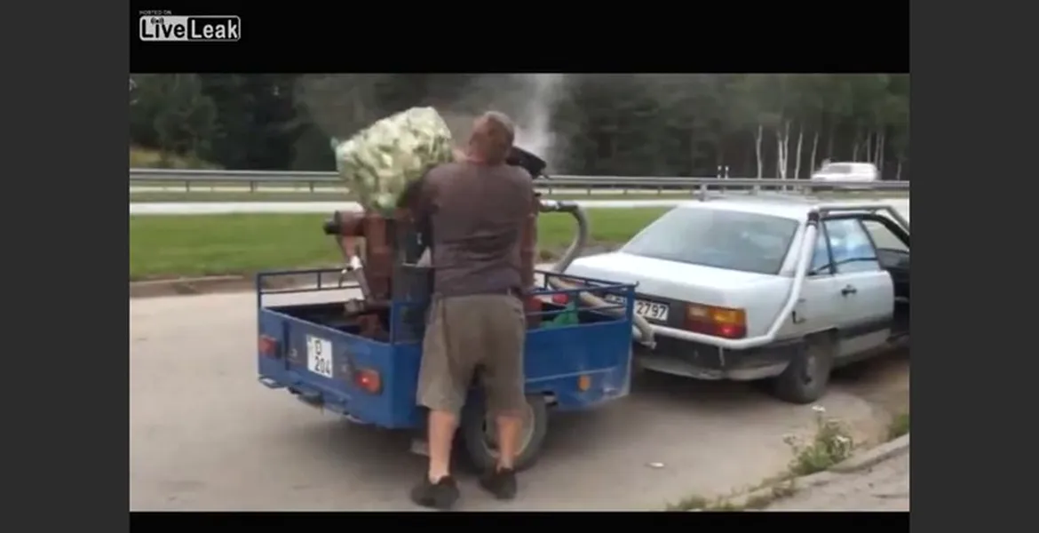 Acest Audi care merge pe LEMNE pare venit direct din Mad Max. VIDEO