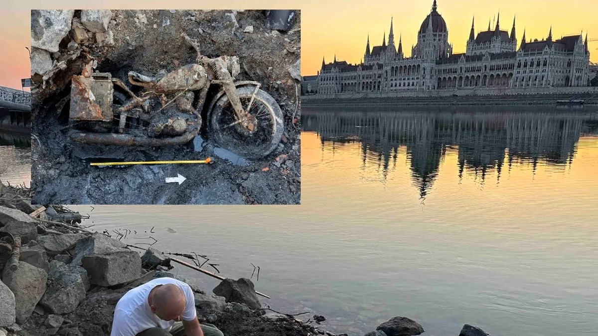 Vestigii din Al Doilea Război Mondial ies la suprafață din Dunăre: o motocicletă DKW, găsită după 80 de ani