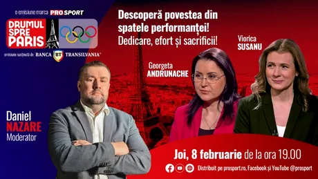 Fostele mari canotoare Georgeta Andrunache și Viorica Susanu sunt invitatele emisiunii „Drumul spre Paris” de joi, 8 februarie, de la ora 19:00