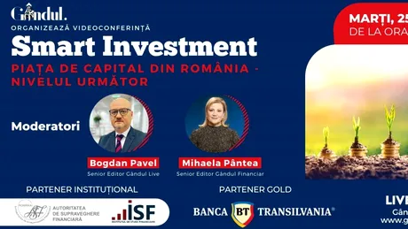 Conferința digitală LIVE ”SMART INVESTMENT – Piața de Capital din România” – Marți 25 mai de la ora 10.00 cu participarea specială a doamnei Anca Dragu -  Președintă a Senatului României
