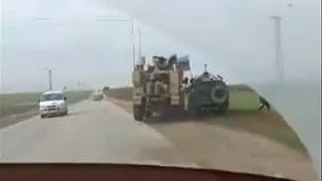 VIDEO | Momentul șocant când un blindat american intră, intenționat, într-un vehicul militar rusesc în Siria