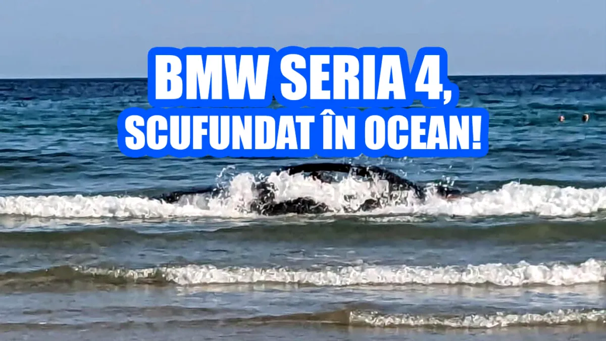 Neglijență fără limite: BMW Seria 4 Cabrio, luat de valurile oceanului - VIDEO