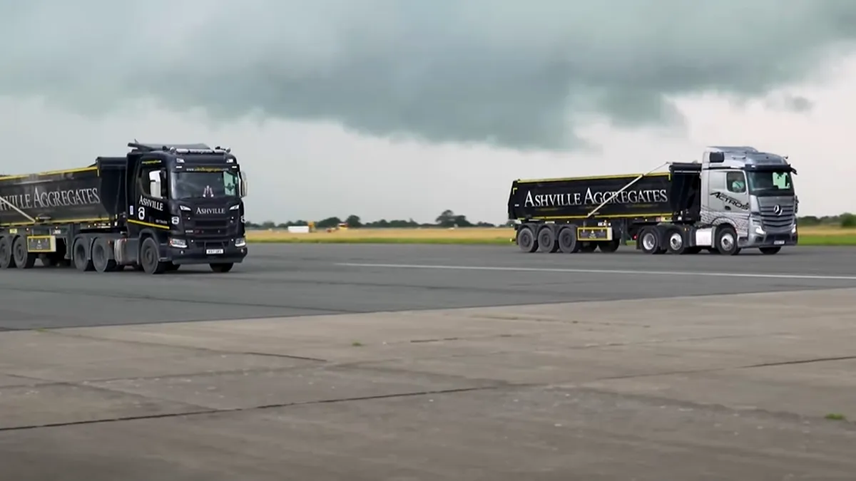 Scania versus Mercedes-Benz. S-au luat camioanele la întrecere! VIDEO