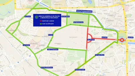 Restricţii de trafic în centrul Bucureştiului, până la finalul lunii septembrie