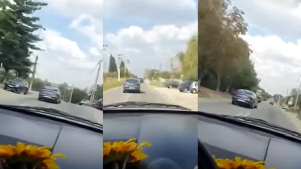 Un șofer din Gorj, filmat în timp ce mergea mai mult pe contrasens