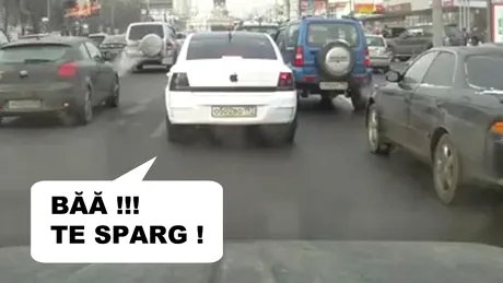 VIDEO: nesimţit care caută probleme în trafic aglomerat