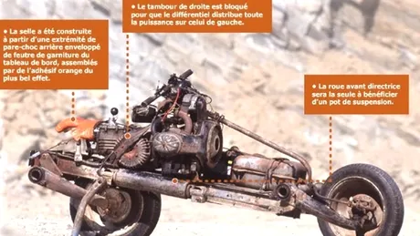 A construit o motocicletă dintr-un Citroen 2CV pentru a scăpa din deşert!