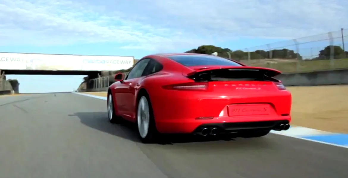 VIDEO: Noul Porsche 911 vs. Porsche Cayman R, pe Laguna Seca