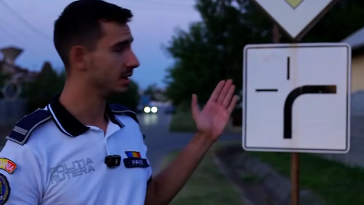 2026: Poliția Română explică când folosim semnalul într-o intersecție în care drumul cu prioritate își schimbă direcția