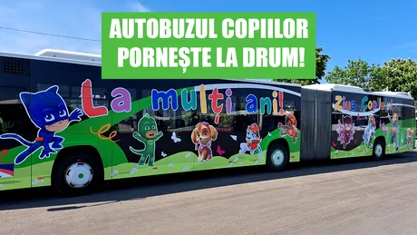Un autobuz plin de petreceri și voie bună, pentru cei mici. Autobuzul copiilor va porni azi la drum prin Brașov