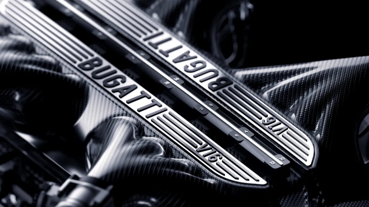 Bugatti nu va renunța la cei 16 cilindri. Viitorul său hypercar va folosit un motor V16 hibrid - VIDEO