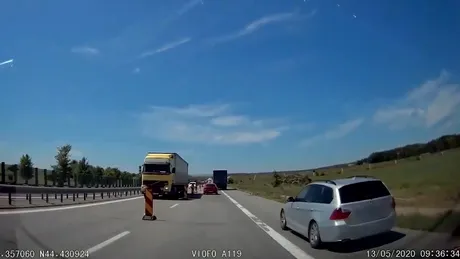 Un șofer grăbit furnizează „cea mai nouă fitză pe autostrada A2” - VIDEO