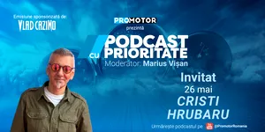 Cristi Hrubaru vine la „Podcast cu Prioritate” #101 by ProMotor. Discuții despre motociclete, mașini, rock și proiecte caritabile