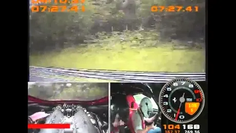 VIDEO: Accident cu Ferrari la 200 km/h pe Nurburgring 