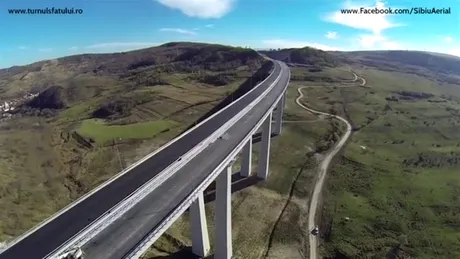 Autostrada A1: tronsonul Sibiu-Orăştie văzut din aer. VIDEO