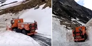 Video / Deszăpezirea de pe Transfăgărășan, afectată de condițiile meteo