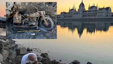 Vestigii din Al Doilea Război Mondial ies la suprafață din Dunăre: o motocicletă DKW, găsită după 80 de ani