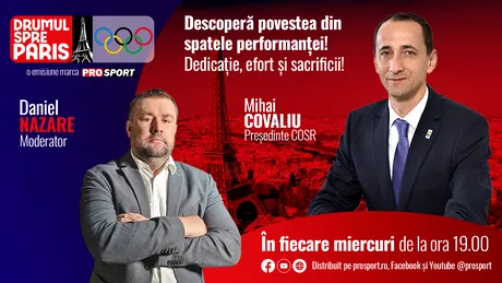 Începe o nouă emisiune ProSport: DRUMUL SPRE PARIS, în fiecare miercuri, ora 19.00! Timp de un an sportivii, antrenorii și oficialii vor fi „bombardați” cu întrebări de Daniel Nazare.