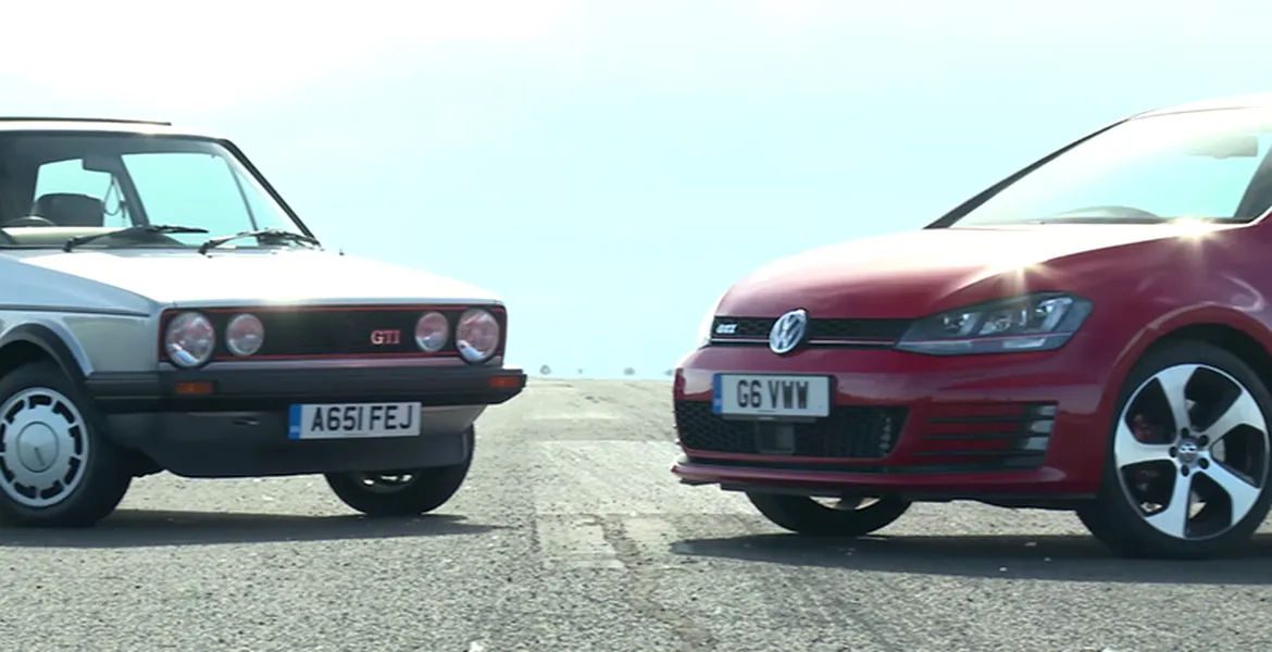 Originalul Volkswagen Golf GTI se duelează cu noul Golf 7 GTI. Care câştigă? [VIDEO]