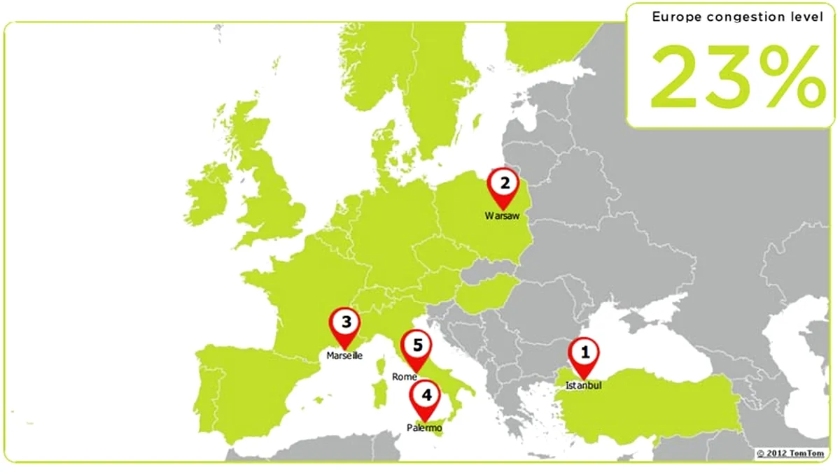 TOP 10: cele mai aglomerate oraşe din Europa, conform TomTom