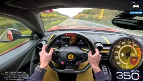 Un Ferrari 812 preparat de Novitec a fost scos la test pe Autobahn - VIDEO