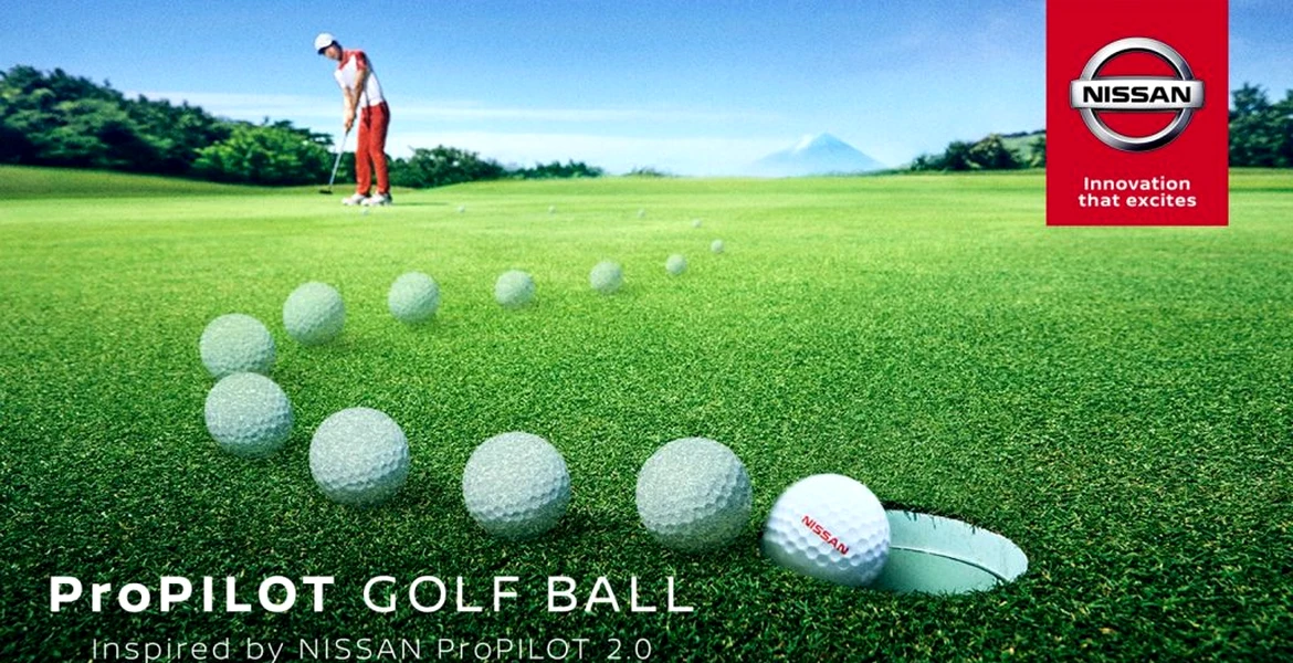 Nissan a inventat mingea de golf care nu ratează niciodată gaura