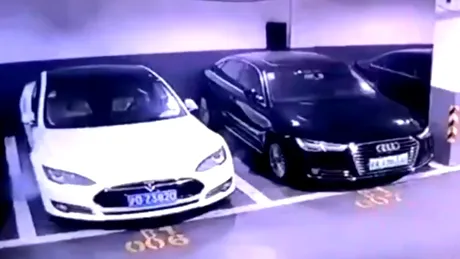 Motivul pentru care a izbucnit în flăcări maşina Tesla filmată într-o parcare subterană din Shanghai - VIDEO