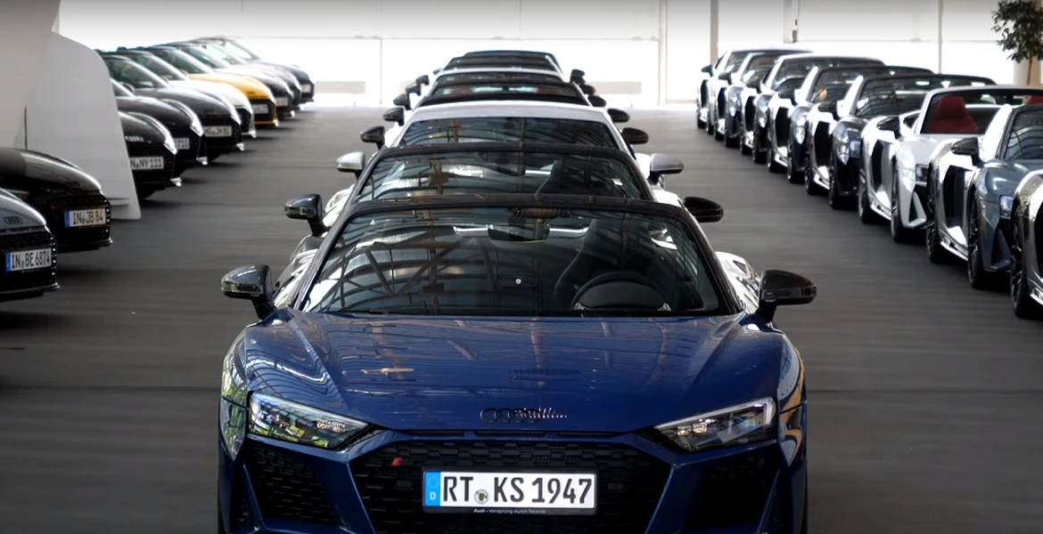 VIDEO – O situaţie rară: 38 de Audi R8 V10 livrate clienţilor în aceaşi zi la sediul din Ingolstadt