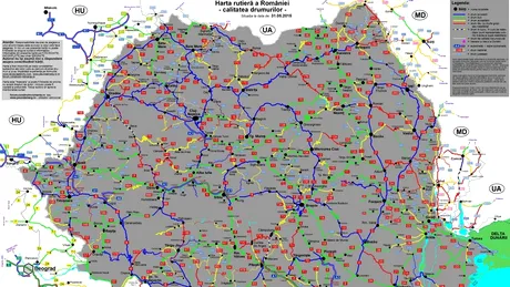 HARTA cu starea drumurilor în România în mai 2015. Ce drumuri să eviţi în România