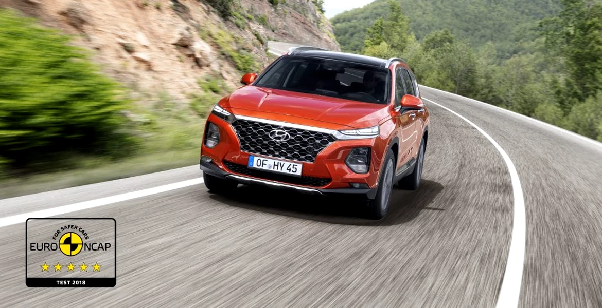 Noul Hyundai Santa Fe a obtinut cinci stele la testele Euro NCAP