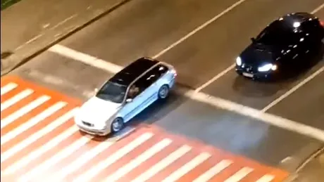 Doi șoferi, filmați în timpul unei curse ilegale în Brașov - VIDEO