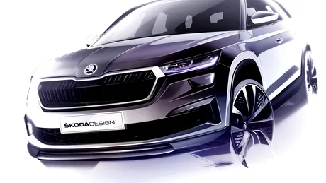 Skoda a făcut publice primele schițe cu SUV-ul Kodiaq facelift