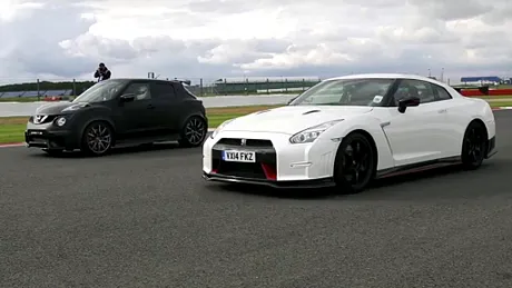 Nissan GT-R Nismo versus Nissan Juke-R 2.0 într-un drag race [VIDEO]