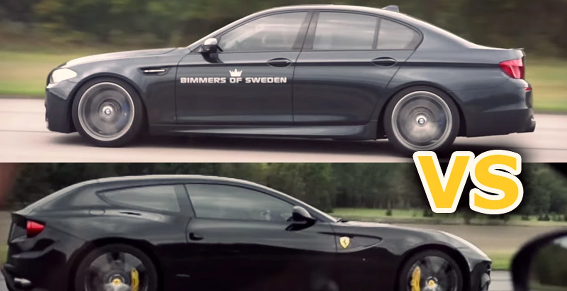 Ferrari FF vs. BMW M5: care pe care? VIDEO