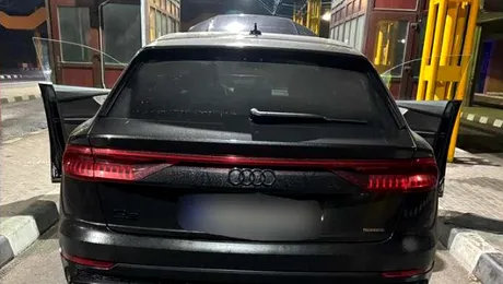Video / Un SUV Audi Q8 căutat pentru confiscare, depistat de Poliția de Frontieră la Borș